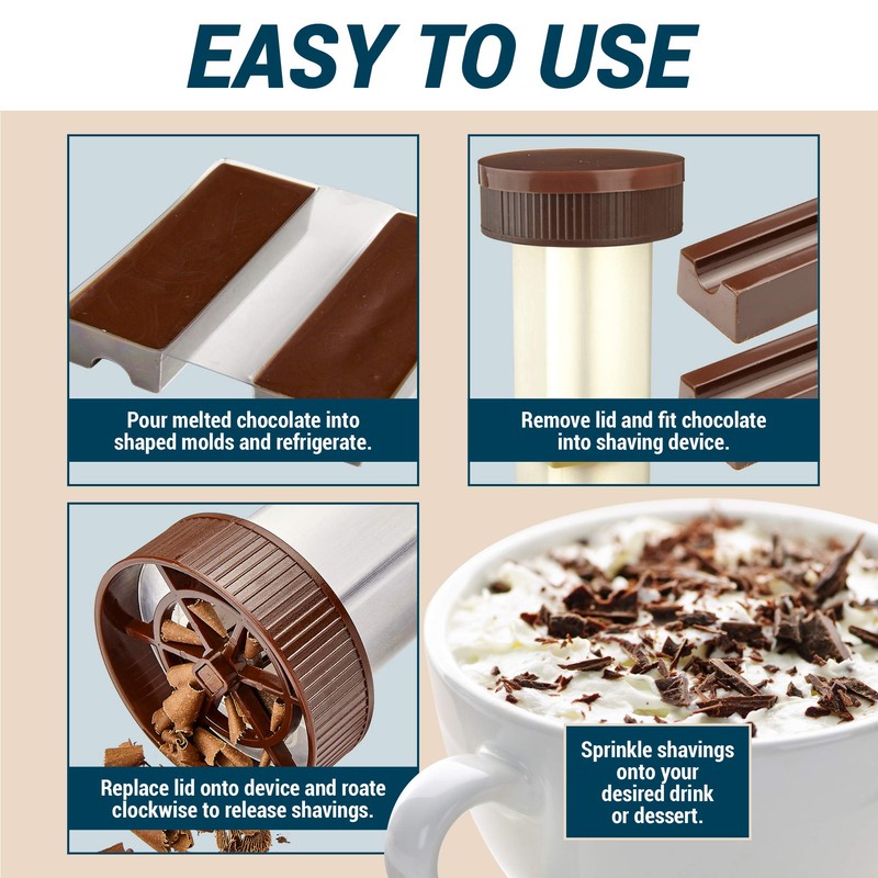 O'Creme - Chocolate Shaver - Rotary Hand Held Grater and