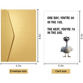 Obbyidk Happy 70th Birthday Card Gifts for Mom Dad, Funny Getting Old Birthday Card for 70 Years Old Women Men, One Day You're 20 in the 70s...