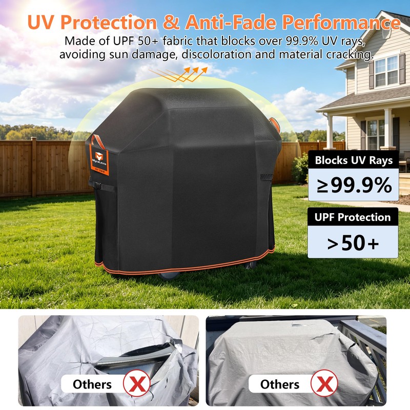 MyraLexis 52" BBQ Grill Cover for Outdoor Grill 1000D Heavy