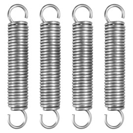 NICAVKIT Set of 4 Stainless Steel Tension Springs with Hooks, Tension Spring 100 mm Free Length, Outer Diameter 18 mm, Wire Diameter 2.5 mm, Maximum Tensile Force 13 kg - 2.5 x 18 x 100 mm