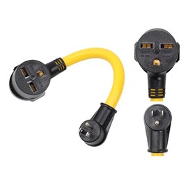 ONETAK NEMA Right Angle 5-15P to 6-30R 120V 15 Amp 3 Prong Male Plug to 3 Prong Female Receptacle Dryer Welder Power Cord Adapter