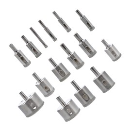 Operitacx 15pcs Diamond Tile Drill Bit Woodworking Hole Opener Kit Diamond Coated Bits for Glass Marble Cutting