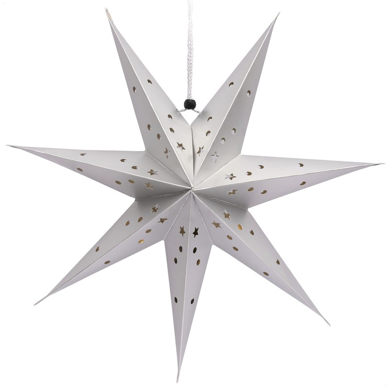 com-four® 3 x luminous star in 3D with LEDs, Christmas