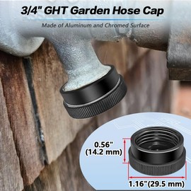 Langina Vacuum Breaker Replacement Kit, ASSE 1019-A Vacuum Breaker Repair Kit(Fine Thread), Anti Siphon Valve Repair Kit, Outdoor Faucet repair kit(Black) with 1PCS 3/4" Outdoor Faucet Cap(Black)