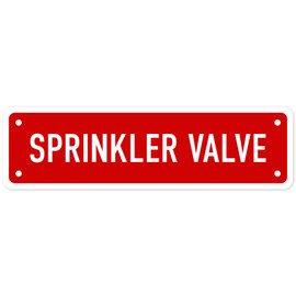 Sprinkler Valve Sign, (SI-85064) 2x7 Inches, 0.25 Aluminum, Fade Resistant, Made in USA by Sigo Signs