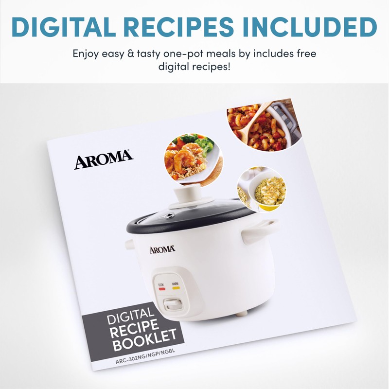 Aroma Housewares 4-Cups (Cooked) / 1Qt. Rice & Grain Cooker