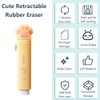 Cute Pencil Eraser with Replacement Eraser Cores, Retractable Cartoon Eraser,