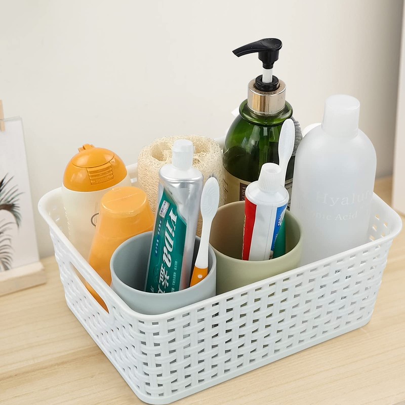 Vcansay 6 Packs of Storage Baskets White