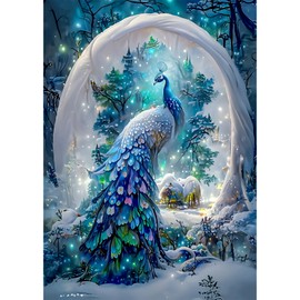 NAIMOER Fantasy Peacock Diamond Painting Kits for Adults,Peacock Diamond Painting DIY 5D Diamond Painting Landscape Diamond Art Kits Picture Craft for Home Wall Decor 30x40cm