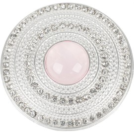 styleBREAKER 05050082 Women's Magnetic Jewellery Brooch Round with Rhinestones and Large Pearl for Scarves, Scarves or Ponchos, Pendant, silver / white