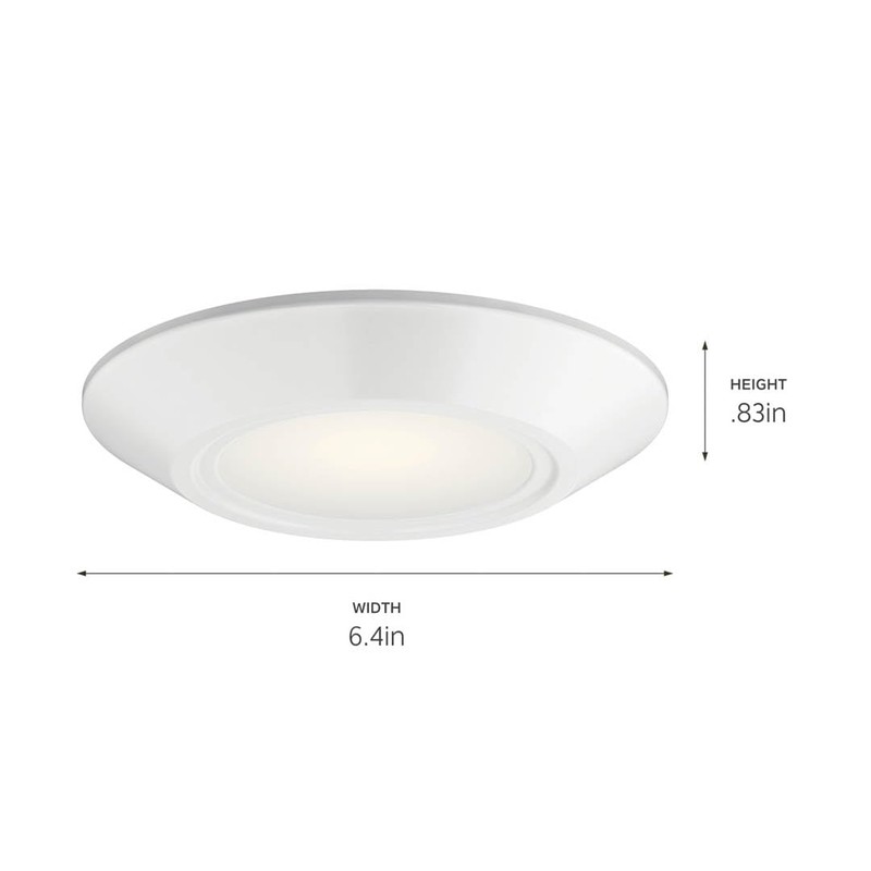 Kichler Horizon LED Downlight in White, 6.4" Flush Mount Interior