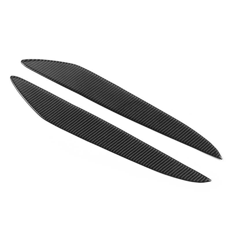 2pcs Carbon Fiber Headlight Eyebrow Eyelid Cover Wear Resistant Fit