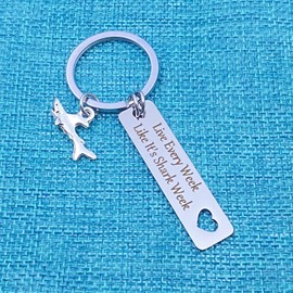 Inspirational Shark Keychain Gift for Women Men Boys Girls Kids, Stuff Diver Shark Lover Gifts for Christmas Birthday Graduation Keyring ,Shark Week Jewelry for Colleague Coworker BFF Teens