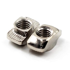 M6 Thread T-Nut for 45 Series European Aluminium Profile Hammer Head Drop in T Slot Nuts Nickel Plated Carbon Steel 30 PCS