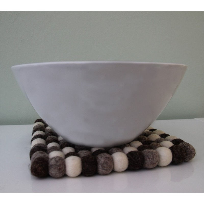 Maharanis Fairtrade Felt Coaster Pot Coaster Pebble Natural Light 22