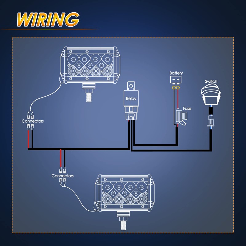 Wiring Harness 2 Leads, Roador Rocker Switch 12V 40A Relay