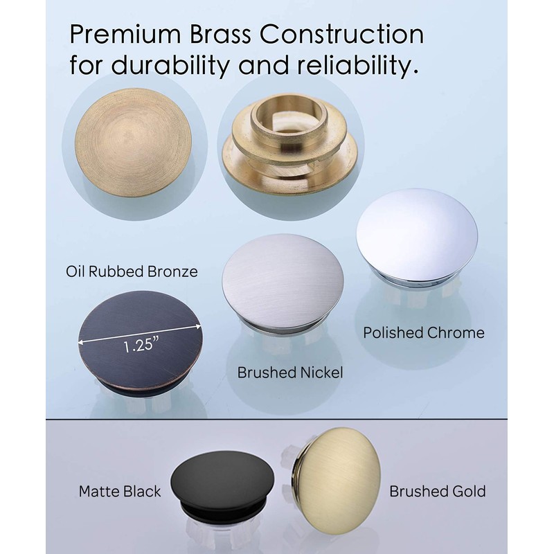 Orhemus Solid Brass Sink Overflow Cap Round Hole Cover for