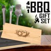 Unique Lotus Flower Engraved BBQ Tool Set for Grill Masters:
