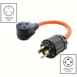 AC WORKS® 3-Phase Welder Adapter | NEMA L15-30P to NEMA 6-50R, 30A to 50A, 7500W