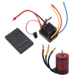 Waterproof 3650 Brushless Motor with 60A ESC Programming Card Combo Set Accessory for 1/10 RC Car 5200KV
