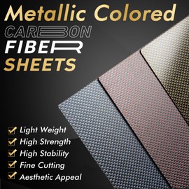 ARRIS 100 X 250 X 2.0MM Gold Metallic Colored Carbon Fiber Sheet, Available in 1.0MM 2.0MM 3.0MM 3K Real Carbon Fibre Sheets, Laminate Carbon Plate 3.0MM Thickness
