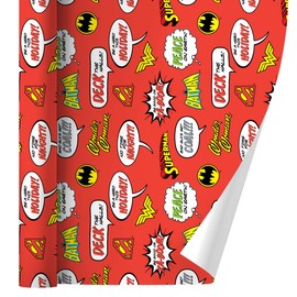GRAPHICS & MORE Justice League Holiday Speech Bubbles Pattern Gift Wrap Wrapping Paper Rolls