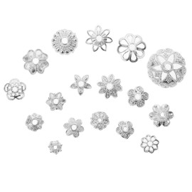 DOITOOL 1bag Metal Flower Bead Caps for Jewelry Making DIY Bead End Caps Non-Rusting