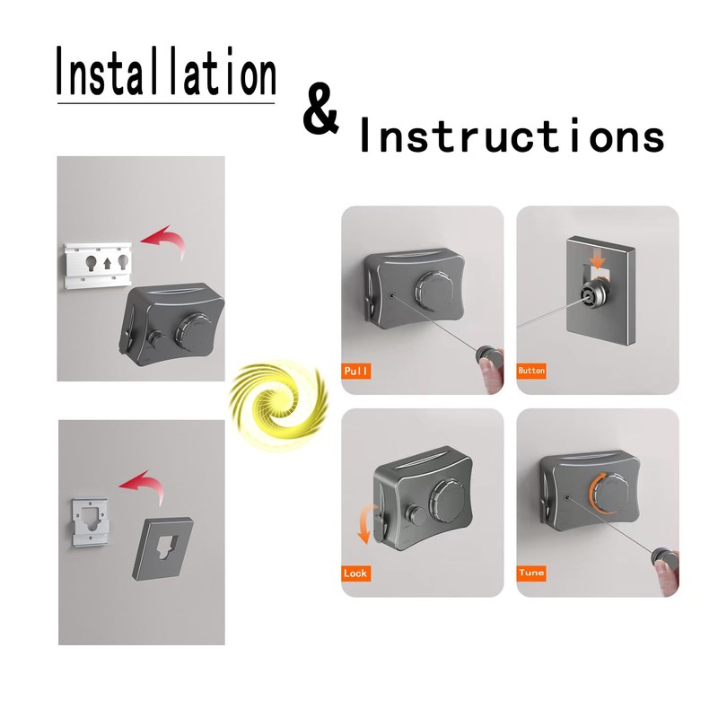 ABHILWY Retractable Clothesline Clothes Line Retracting Outdoor Indoor,Anti Sagging Waterproof