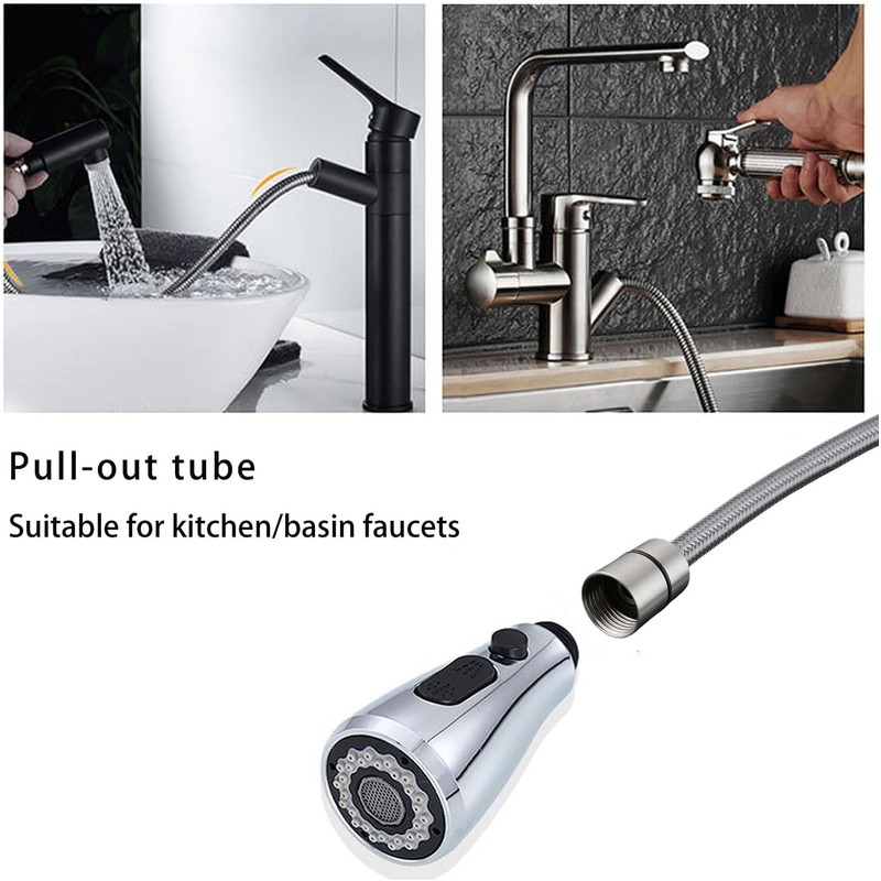Spray Hose for Kitchen Faucets, Pull Down Replacement, Kitchen Sink