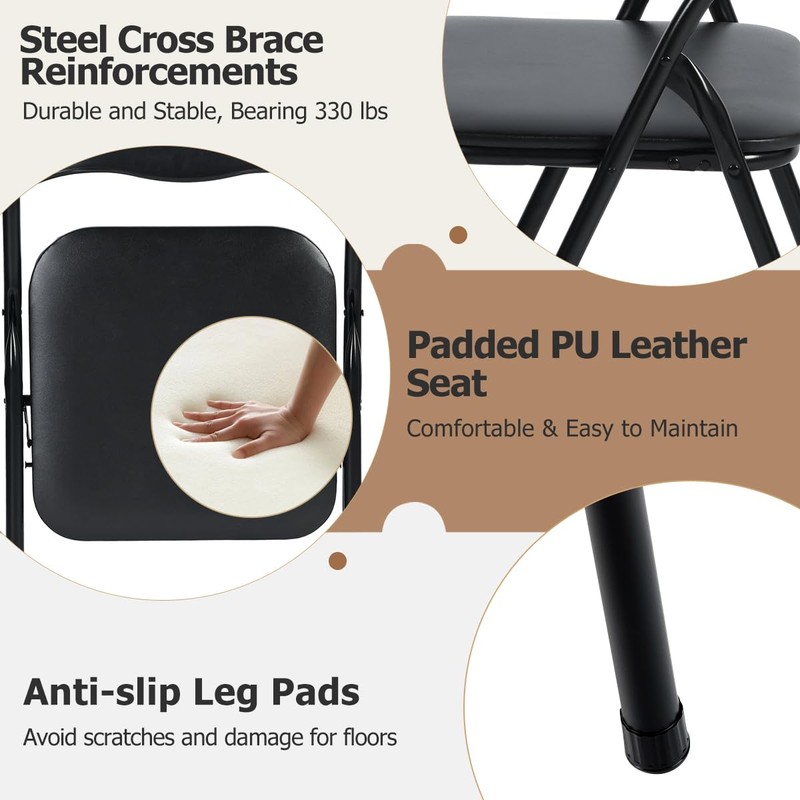 FurnitureR Folding Table Set for 2 Person, 3-Piece Foldable Square