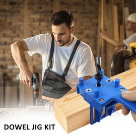 Dowel Jig Kit, 44 Pcs Metal Sleeve Wood Drilling, Drill Jig, 6/8/10mm Woodworking Positioning Pin Fixture Kit, for Woodworking Drilling, Grey