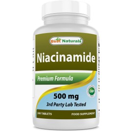Best Naturals Best Naturals Niacinamide 500mg 240 Tablets (Suitable for Vegetarian) - Non-Flushing Form of Niacin (Vitamin B3)