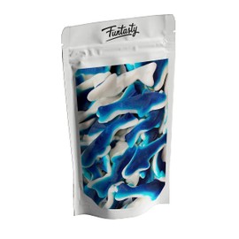 Funtasty Blue Shark Gummy Marshmallow Candy, Blue Raspberry Flavor - 11 Ounce Bag