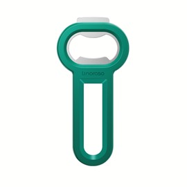 Linoroso Magnetic Bottle Opener Pop Can Opener for Refrigerator, Beer Bottle Opener and Soda Can Opener with Cap Catcher, Portable Beer Opener for Bartender, Home, Restaurant, Bar Tools, 1 Pack, Green