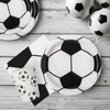 PCLMLES 96pcs Party Plates Soccer Tableware Set Black and White
