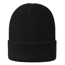 American Trends Beanies Hat for Men Women Knit Cuffed Skull Watch Cap Daily Winter Warm Hats Gifts Black