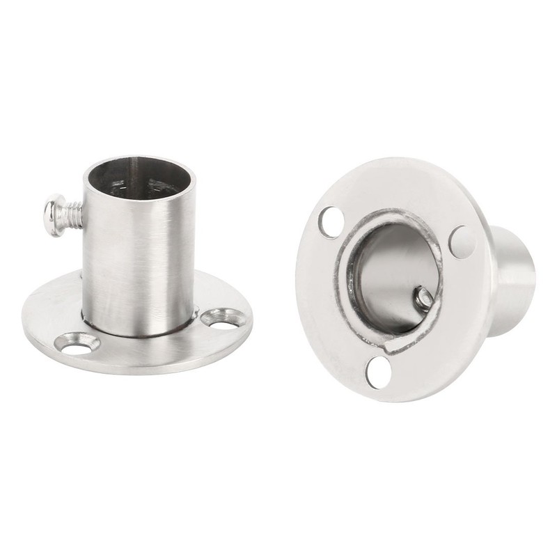 Sourcingmap Stainless Steel Cabinet Clothes Closet Rod Bracket Holder Flange