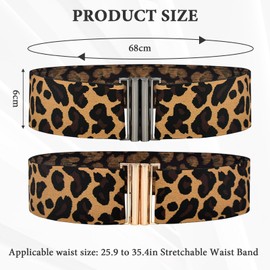 PKRFCJ Leopard Belts for Women, 2 Pcs Cheetah Print Belt for Dresses Skirts and More Leopard Belts for Women Unique Buckle Design Fashion Leopard Print Retro