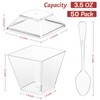 50 Pack 3.5 oz Mini Dessert Cups with Lids and