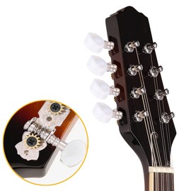 Mandolin Tuning Pegs, Mandolin Machine Metal Heads String Tuning Pegs Button 4L4R Mandolin Accessory