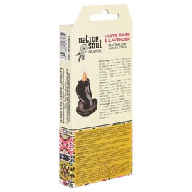 Native Soul White Sage & Lavender Backflow Incense Cones Single Packet