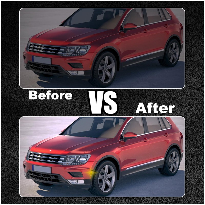 KEEGTBOX Smoked LED Side Marker Lights Kit for Volkswagen 2018-2024