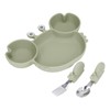 3pcs Toddler Divided Plate Set Silicone Baby Suction Plate Anti