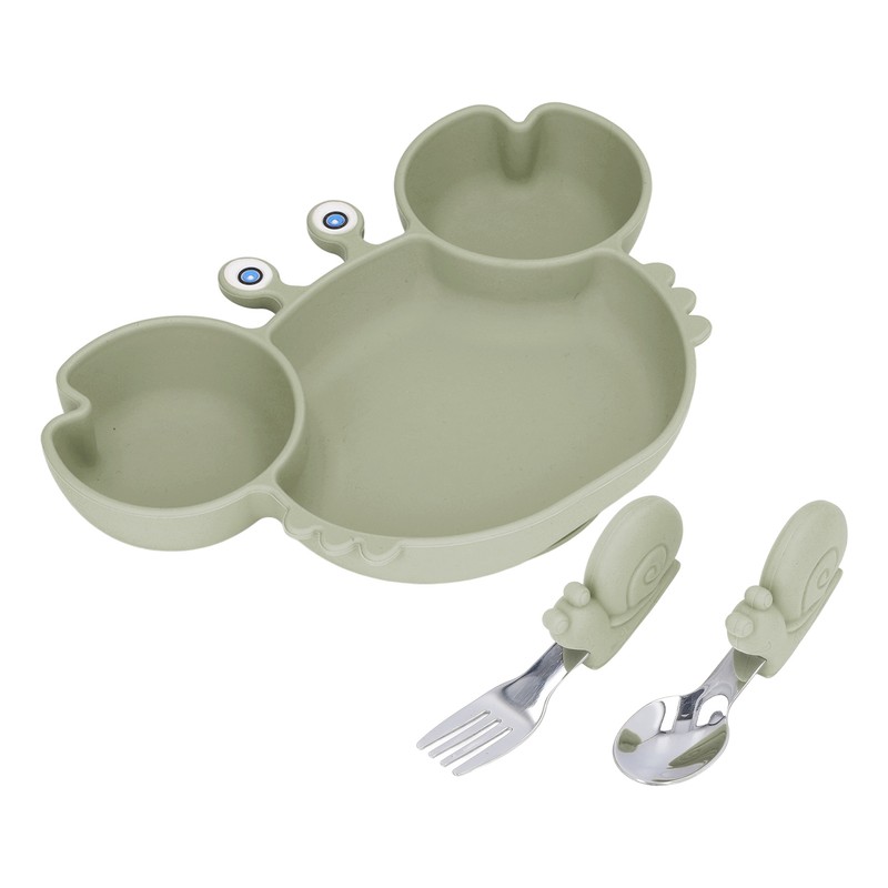 3pcs Toddler Divided Plate Set Silicone Baby Suction Plate Anti