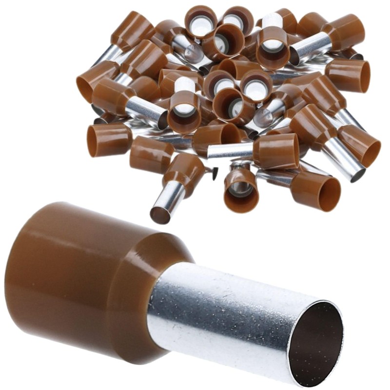 Kalitec AE1012BR Insulated Wire End Ferrules 10.0 mm² 12 mm