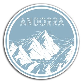 2 x 10cm Andorra Mountains Vinyl Stickers - Ski Sticker Laptop Luggage #23029 (10cm Wide)