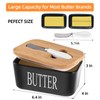 Lxmons Ceramic Butter Dish with Wooden Lid, Large Butter Container