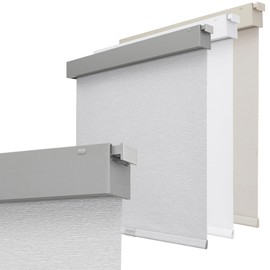 Joydeco No Drill Blackout Shades, Free-Stop Cordless Roller Shades, UV Protection, Thermal Insulated Blinds for Indoor Windows, Easy Install Window Blinds for Home and Office (Grey, 34" W X 75" H)