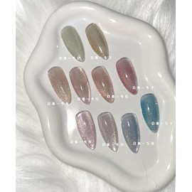 Chilling Magnet Gel One Color Handmade Nail Tips - Almond / 칠링 자석젤 원컬러 수제네일팁 - 아몬드