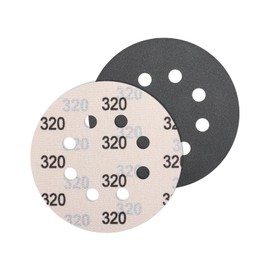 JatilEr 5 Pcs 125mm Sanding Discs Grit 320, 8 Hole Wet and Dry Sanding Disc Round Hook and Loop Sanding Disc Orbital Sanding Discs Sandpaper for Wood, Metal and Jewelry Car Polishing
